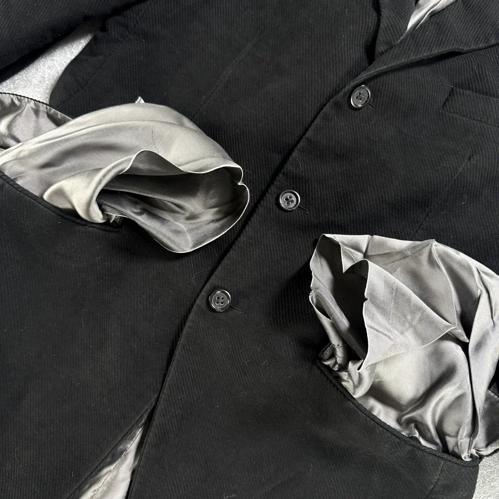 Vintage Banana Republic Mens 40R Black Corduroy Blazer Sport Coat Y2K 2006